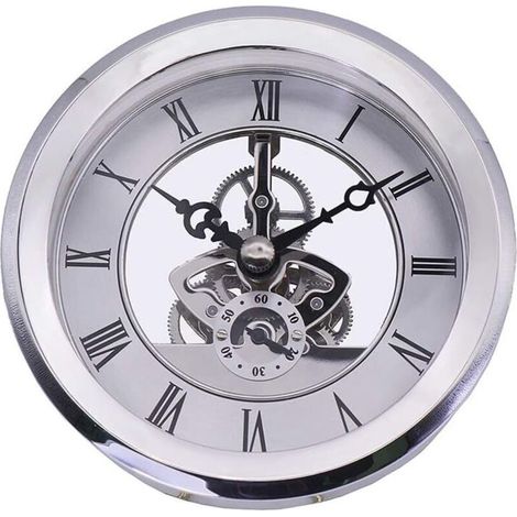 Horloge Intégrée, 4-1/16 Pouces (103 MM) Horloge Squelette Transparente Inserts avec Chiffres Romains Mouvement à Quartz Horloge à Quartz Accessoires Horlogerie Bricolage (1/4)