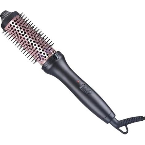 Brosse chauffante professionnelle 38 mm, brosse chauffante 3 en 1 à ions négatifs, lisseur et fer à boucler rond double tension jusqu'à 200 °C (1/5)