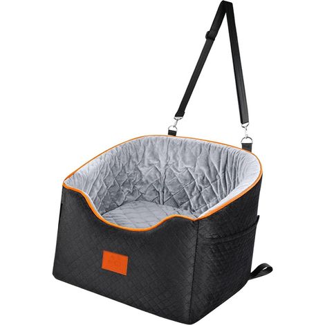 Siège auto pour chien en mousse 25D détachable, lavable, Base antidérapante, rehausseur pour voyage Camping gris foncé (1/2)