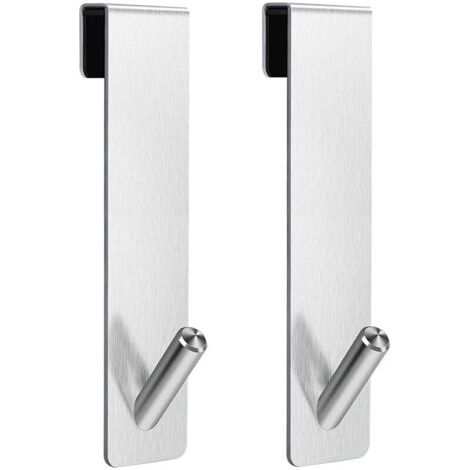 2 ganascini da doccia adatti per la porta, supporti per asciugamani senza perforazione, ganascini per porte con vetro senza cornice, compatibili con una porta con spessore di 6–12 mm (argento) (1/4)