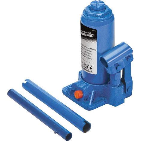 Silverline – Cric bouteille hydraulique 10 tonnes – Capacité de levage 205-390 mm – Structure tout acier – Valve de sécurité anti-surcharge (1/4)