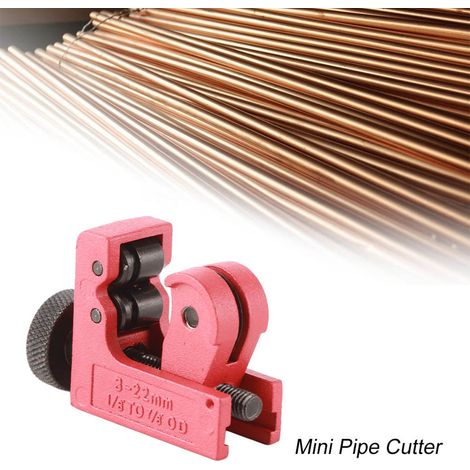 Mini coupe-tubes réglable pour tuyaux en cuivre, aluminium et PVC de 3 à 22 mm (1/5)