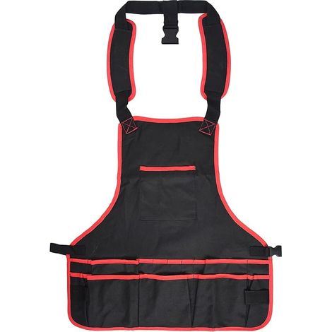 Tablier Oxford Tiisu 600D, multifonctionnel, imperméable, avec bretelles réglables, idéal pour les jardiniers, les outils de jardinage et les accessoires de plantation. (1/2)