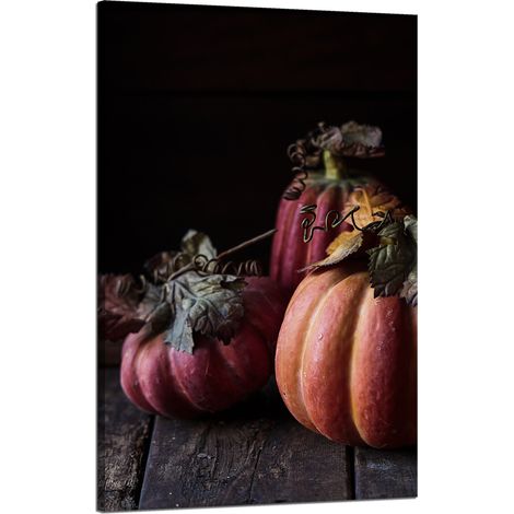 Leinwanddruck Küche Kürbisse Bananen Herbst 50x80