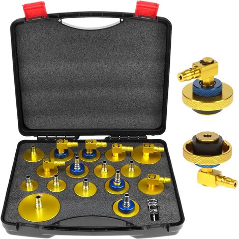 17PCS Ensemble d'adaptateurs de Purge de Frein de Voiture, Ensemble d'adaptateurs de maître-Cylindre avec Adaptateur Universel pour la Plupart des purgeurs de Liquide de Frein (1/5)