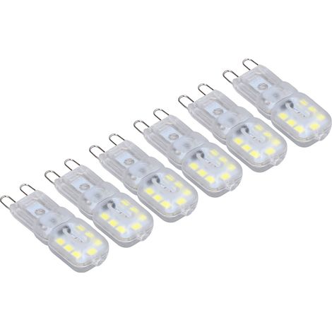 Lot de 6 ampoules G9 3W/14LED/2835 dimmables, abat-jour transparent, lumière chaude 110V, pour lustres, plafonniers, appliques et lampes de table. (1/5)