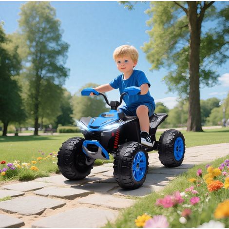 Quad elettrico per bambini 24V, 2 motori, 4 ruote, 4-6,5 km/h, blu OKMYHOME (1/5)