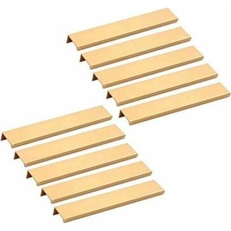 10 tiradores invisibles para muebles - Tirador dorado para cajones de armarios de cocina de 160 mm - TRIMEC (1/5)