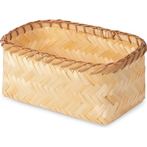 Panier de rangement bambou tressé S - COMPACTOR - 23 x 15 x H.10 cm - Naturel