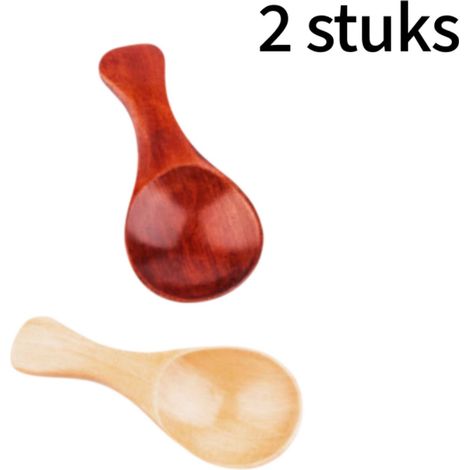 Cuillères doseuses en bois style japonais 8,5 x 3,5 cm pour lait en poudre café et autres ingrédients avec finition laquée et naturelle (1/5)