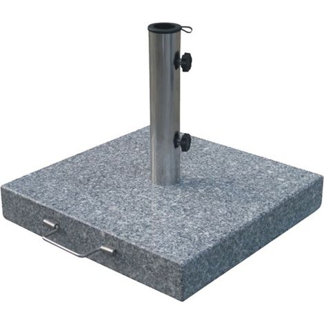 Granitschirmständer 30kg eckig mit Rolle Edelstahlr. 38-48mm