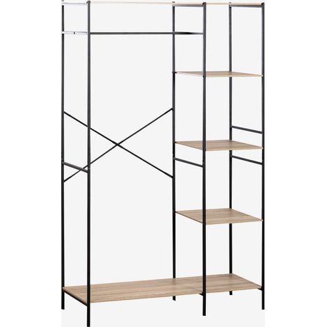 Armoire ouverte en bois et métal Baxter SKLUM Noir - Bois naturel