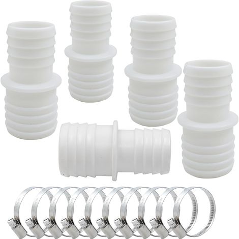 5 x Swimming Pool Hose Connector Diameter 32 to 38 mm with 10 Hose Clamps Universal Connector for Filter Pump Hoses (1/5)