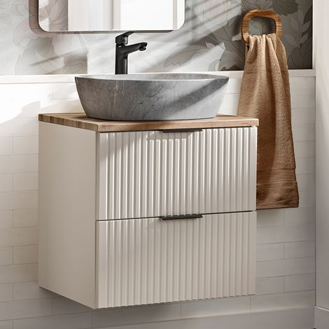 Waschtisch 60cm, in Beige und Eiche, ADELAIDE-56-CASHMERE (1/5)