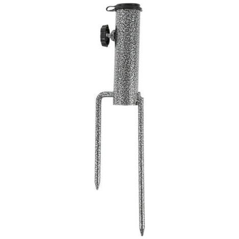 2pcsParasol à Cheville Parapluie De Plage Ancrage De Sable Piquet Parasol Pied De Parasol En Fer Parasol Accessoires Fixation Pour Balcon ,Diamant noir,32cm (1/3)