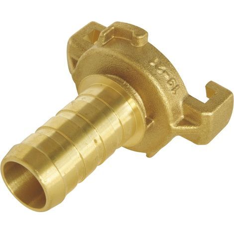 Quick-Connect Barbed Brass Fitting with Integrated Seal, 13mm Hose, Garden Irrigation (1/4)