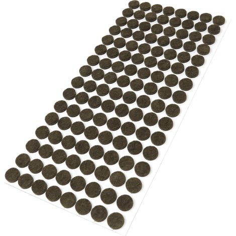 Adsamm® / 128 x feltrini autoadesivi/Marrone/ø 12 mm/Rotondo/piedini per mobili in feltro da 3.5 mm di spessore/pad protettivi per arredi (1/4)