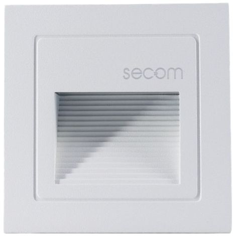 Trido Mini Square Einbau-LED-Wandleuchte 2W 90lm IP65 8,5x8,5x5,3cm Weiß 25000H SECOM
