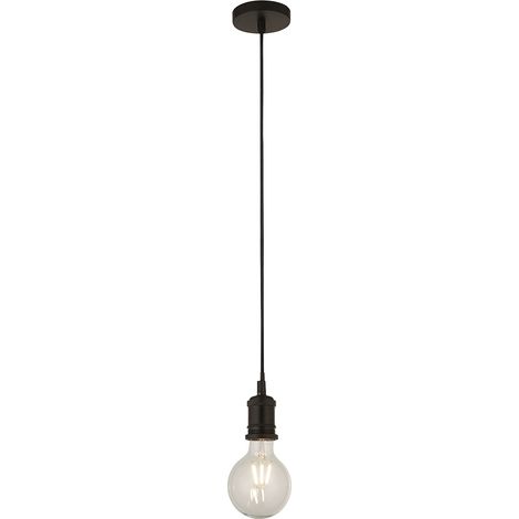 Sospensione a 1 cavo leggero nero opaco Searchlight con cavo in tessuto nero da 1,5 metri (1/5)
