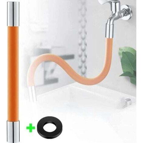 [NEVER USED] 50cm Faucet Extension Tube, 360° Rotating Spray Hose Extension for Kitchen and Bathroom, Orange