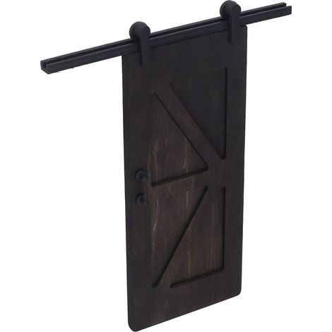 Porte coulissante miniature pour maison de poupée, décoration et meuble de jouet en bois (1/5)