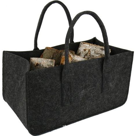Panier à bûches, feutrine pour bûches, sac en bois pour camping extérieur H
