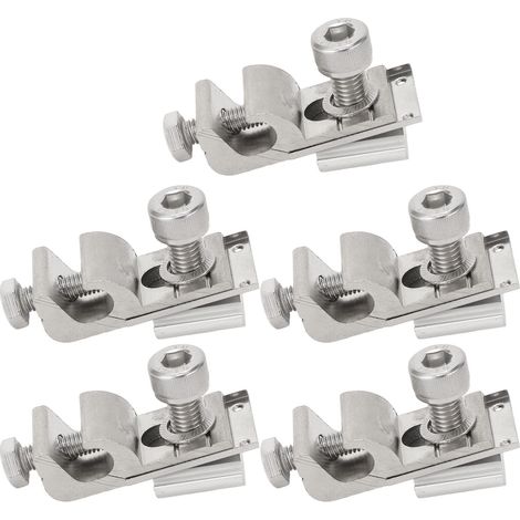 Lot de 5 pinces de mise à la terre photovoltaïques pour système de montage solaire, bornes de mise à la terre pour panneaux solaires (1/5)