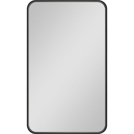 50x70 cm miroir suspendu rectangulaire, cadre en aluminium, noir (SATZOB5070CE) (1/5)