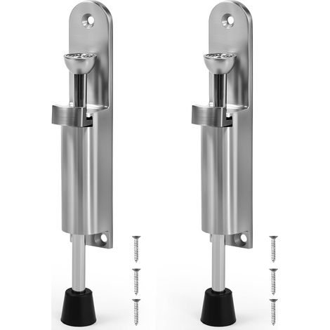 2 x Metal Door Stoppers with Foot Control, Zinc Alloy Foot Spring Windproof Door Stop for Indoor and Outdoor Garage Doors, Balcony Doors (1/5)