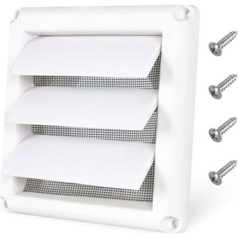 Grille de ventilation de sécheuse à persiennes de 10 cm (4 po), pour sortie de sécheuse extérieure, la neige, le vent et les oiseaux de pénétrer (1/5)