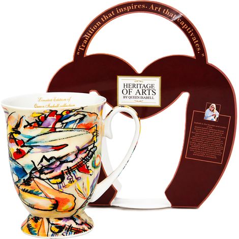 Elegante tazza in porcellana da 300 ml in stile Kandinsky + confezione regalo (1/5)