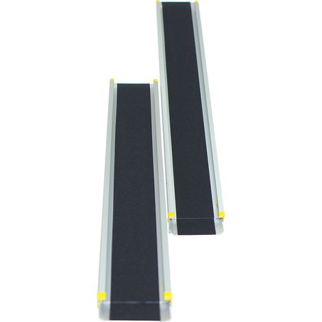 COSTWAY 2 x Auffahrrampe Teleskoprampe Auffahrschiene Laderampe Rollstuhlrampe Rampe Alu bis 270kg 121,5-212,5cm (1/5)