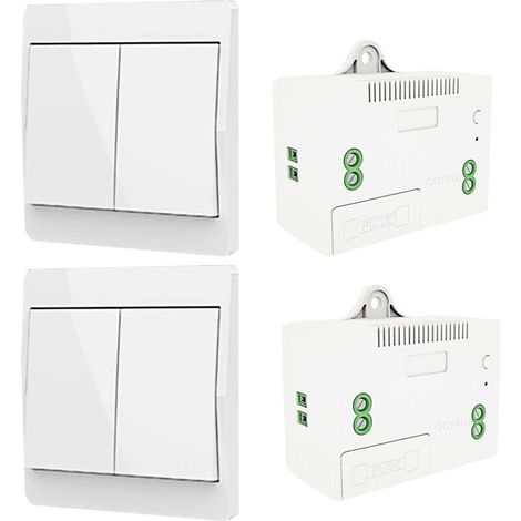Interrupteur D ' Beleuchtung Auto - Générant ohne Fil, Interrupteur zu/bei Radiofréquence und Récepteur von Relais, Contrôleur mit Fusible, Interrupteur Cinétique ohne Batterie( Kit 2 Voies 2 Clés)