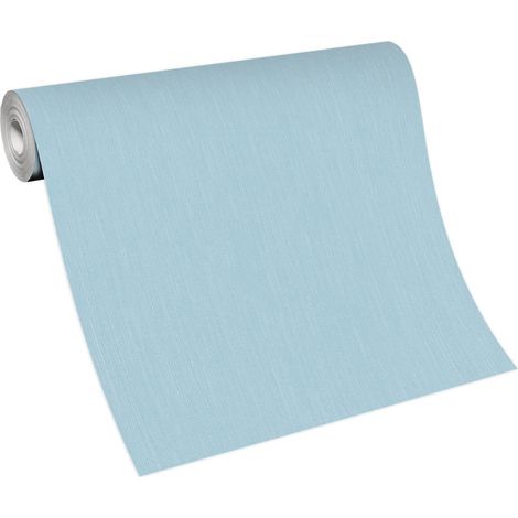 Papier peint turquoise pâle salle de bain Tapisserie turquoise claire unie chambre & salle de bain Papier peint uni intissé couloir (1/5)