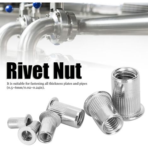 Kit 205 pièces écrous à sertir inox M3-M10, assortiment rivets filetés, pose rapide, boîte transparente (1/5)