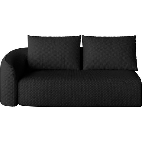 GagaY168-3L-BLACK Canapé gauche 2 places noir (1/5)