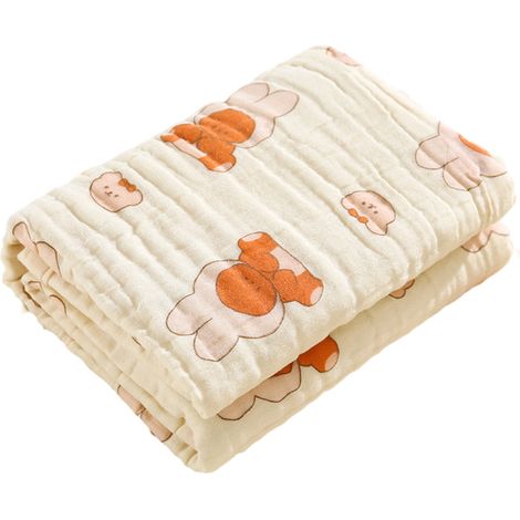 2 serviettes de bain bébé, en gaze de coton, douces et absorbantes, pour nouveau-nés et enfants (1/5)