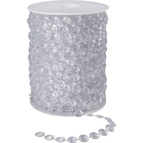 Guirlande De Perles Acrylique - 30 M - Pour Décoration Mariage Fête DIY - Perles Transparentes Sur Fil Blanc (1/5)