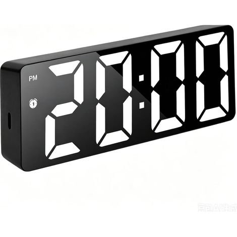 Réveil Numérique avec Grand écran LED,Noir,Luminosité et Volume Réglable,12/24H,Réveil Ado et Adultes, Horloge Numerique avec Grand Écran, Fonction Snooze et Reveil Digital (1/5)