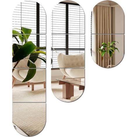Autocollants de miroir en acrylique pour murs, miroir, autocollant, montage mural, maquillage, gym, couloir, chambre d'enfant, carreaux de décoration (1/5)