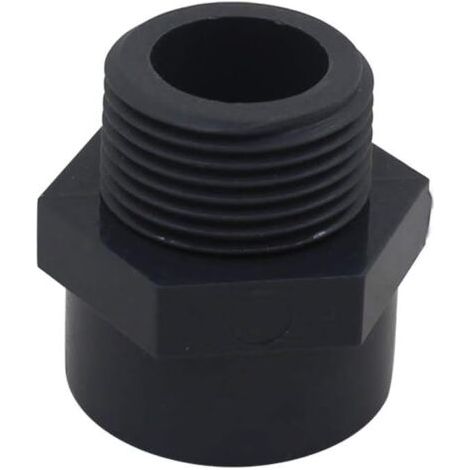 PVC-Außengewindeende, 20 mm, Schwimmbad-Schraubende, gemischte PVC-Verbindung, PVC-Gewindehülse, DN15, 2 Stück (Innendurchmesser 20 mm – 1/2 Zoll Gewinde)