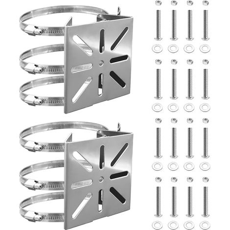 Outdoor Camera Mount 2 Sets Universal Vertical Pole Mount 6 Adjustable Rings for CCTV Cameras Support Outdoor Camera Gutter (1/5)