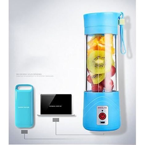 Mini Blender - 200 W - Bocal en Plastique Sans BPA - Pour Smoothies et Milk-shakes - Portable avec Poignée et Couvercles - 1 Pièce (1/4)