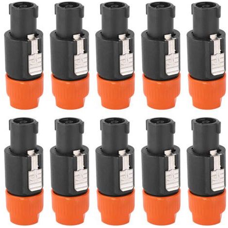 Connecteur de haut-parleur Audio C NL4FC, 10 pièces, connecteur de câble de prise de haut-parleur étanche à 4 broches (Orange) (1/5)