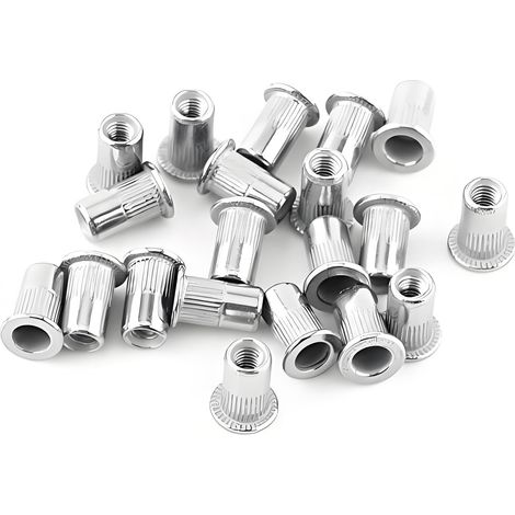 Écrou à Rivet en Acier Inoxydable, écrou à Rivet Aveugle Fileté à Tête Plate M3-M8, Ecrous Filetés à Tête Plate M3 (1/5)