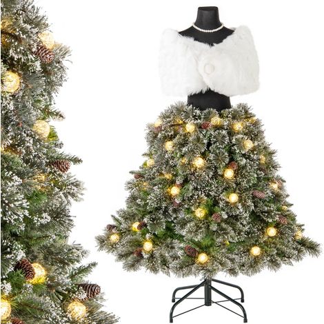 Albero di Natale artificiale con manichino pre-illuminato da 150cm Albero a forma di abito 50 luci LED (1/3)