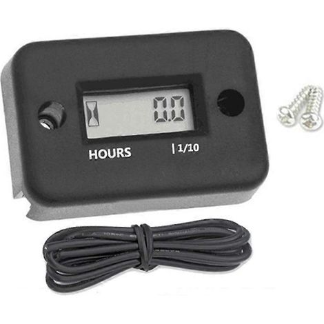 Compteur horaire numérique étanche à affichage LCD, minuterie inductive pour moteur de moto, quad, motoneige, noir. (1/5)