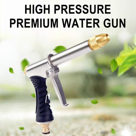 Ozmmyan Aluminum Alloy Coating Electroplating Metal Water Pistol, Copper Plating Polymer Pressure Thickening, High-pressure Car Washing Gun (1/5)