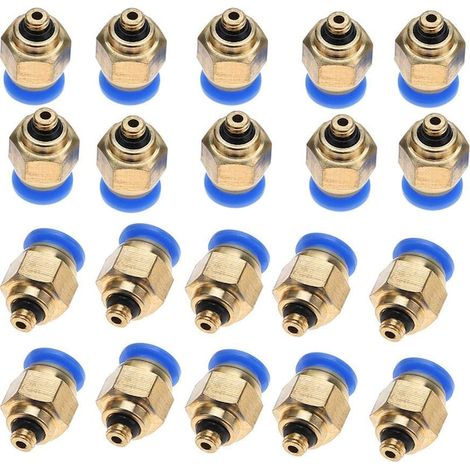 Connecteur pneumatique rapide Mmgoqqt, métal durable, excellente étanchéité, lot de 20 pièces, PC4-M5 (1/5)