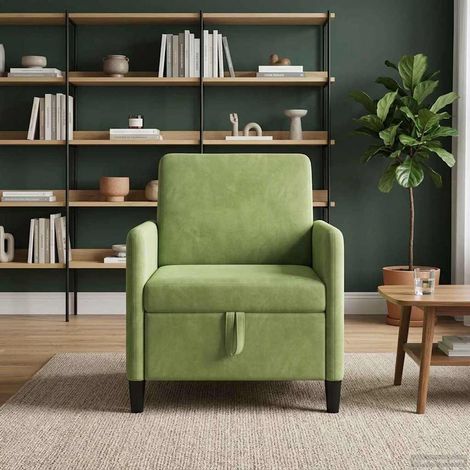 vidaXL Sofa avec rangement Vert clair 72 x 78 x 87 cm Polyester (1/5)